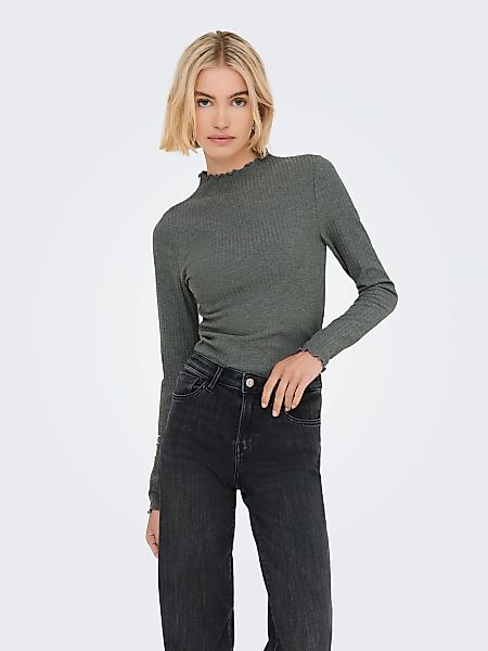 ONLY Langarmshirt "ONLEMMA L/S HIGH NECK TOP" Materialmix günstig online kaufen