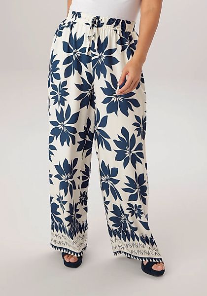 Aniston PLUS Schlupfhose mit großflächigen Blättern bedruckt - NEUE KOLLEKT günstig online kaufen