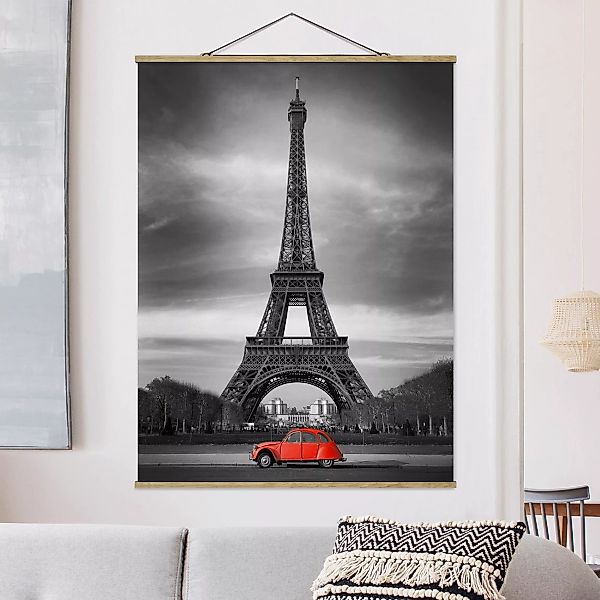 Stoffbild Architektur mit Posterleisten - Hochformat Spot on Paris günstig online kaufen