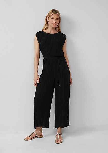 s.Oliver Jumpsuit Overall Plissierter Jumpsuit aus Chiffon mit Bindegürtel günstig online kaufen