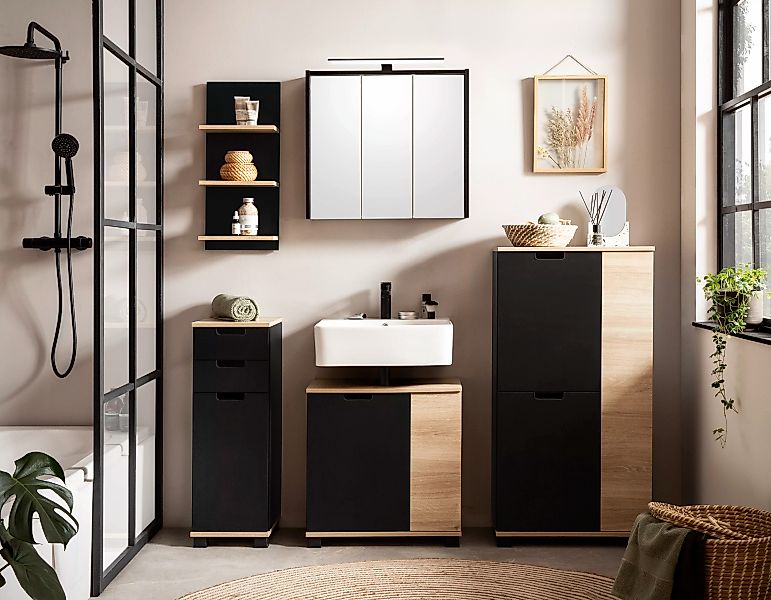 Schildmeyer Badezimmerspiegelschrank "Emmik, Breite 65 cm, LED-Beleuchtung" günstig online kaufen
