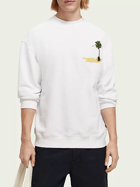 Scotch & Soda „Garment-Dye“-Sweatshirt mit Artwork günstig online kaufen