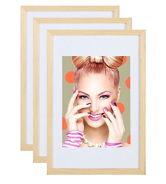 IDEAL TREND Bilderrahmen 3er 5er Set Holz Bilderrahmen Lifestyle Plexi Foto günstig online kaufen