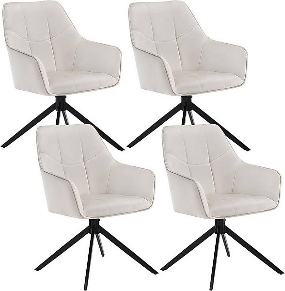 Woltu Polsterstuhl (4 St), Esszimmerstuhl drehbar, gepolsterter, Metallbein günstig online kaufen