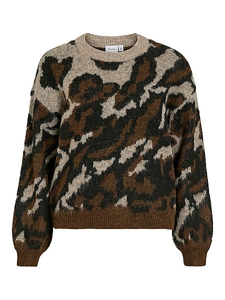 Vila Strickpullover Stylischer Camouflage-Look mit zeitlosem Flair (1-tlg) günstig online kaufen