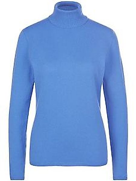 Rollkragen-Pullover aus Schurwolle und Kaschmir Peter Hahn blau günstig online kaufen