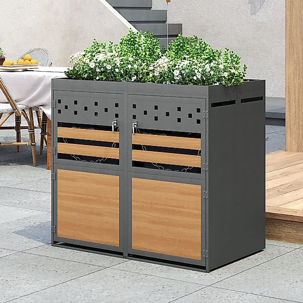 Celya Mülltonnenbox Abschließbar Müllcontainer mit Belüftungslöchern günstig online kaufen