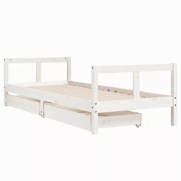 vidaXL Kinderbett Kinderbett mit Schubladen Weiß 80x200 cm Massivholz Kiefe günstig online kaufen