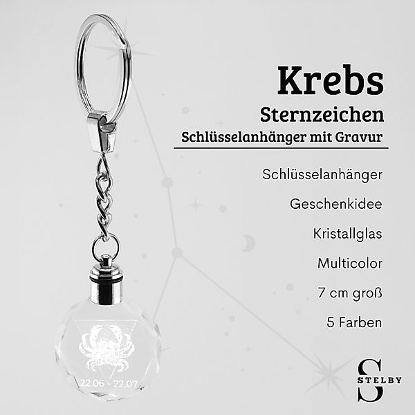 Stelby Schlüsselanhänger Krebs Sternzeichen Schlüsselanhänger Multicolor günstig online kaufen