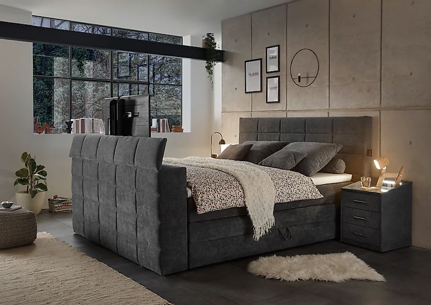ED EXCITING DESIGN Boxspringbett "Denver" inkl. 1 bzw. 2 Bettkästen, motori günstig online kaufen