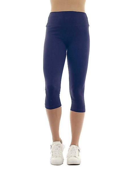 F&K-Mode Caprileggings Damen Capri 3/4 Leggings hoher Bund Taschen hoher Bu günstig online kaufen