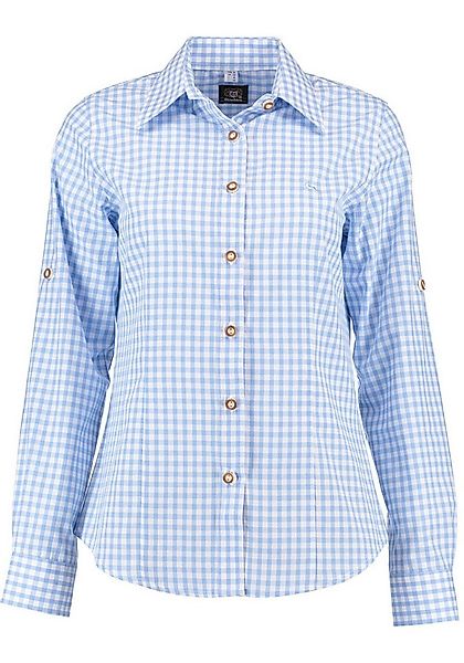 OS Trachten Trachtenbluse Qorru Taillierte Langarmbluse mit Hirsch-Stickere günstig online kaufen