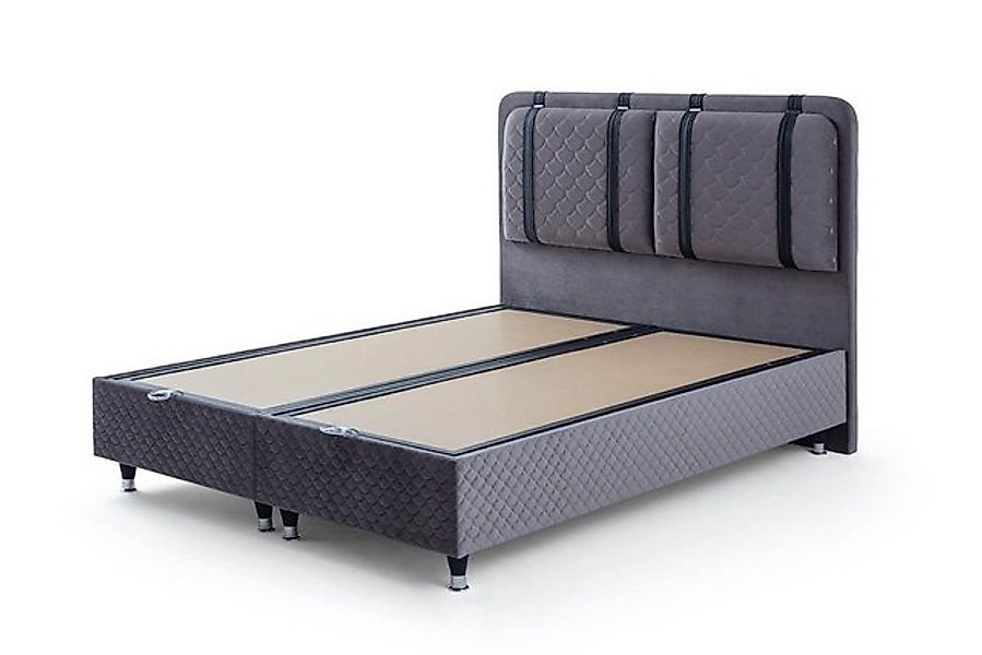 JVmoebel Bett Graues Luxuriöses Bett Schlafzimmer Polster Doppelbett (1-tlg günstig online kaufen
