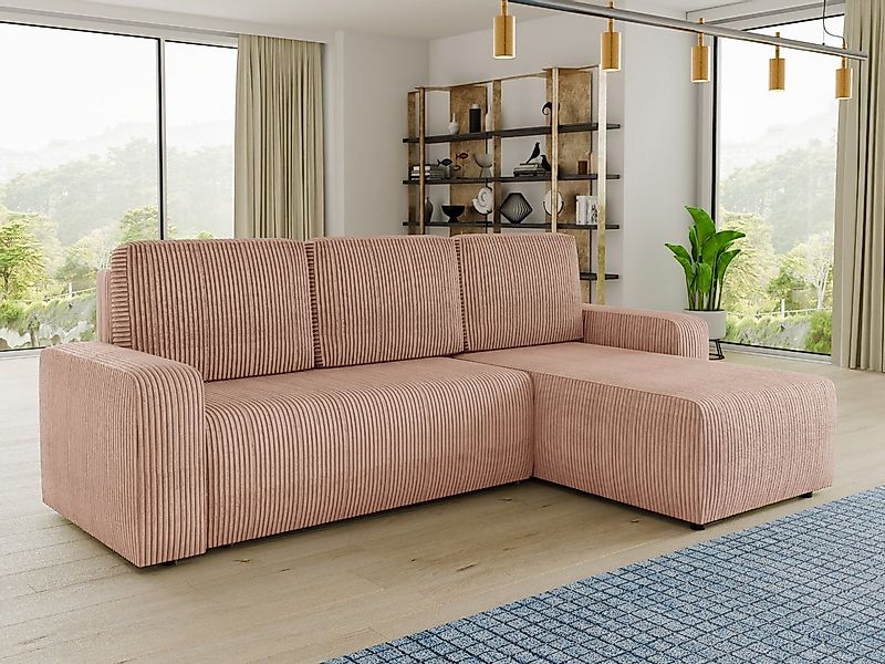 Sofnet Ecksofa Roma L, mit Schlaffunktion und Bettkasten, L-Form Couch, Cor günstig online kaufen