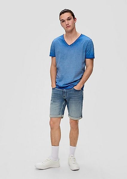 QS Cargoshorts Denim-Shorts mit fixiertem Umschlag Waschung günstig online kaufen