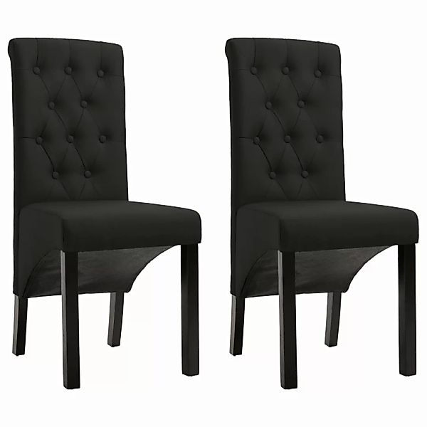 Esszimmerstühle 2 Stück Schwarz Stoff günstig online kaufen