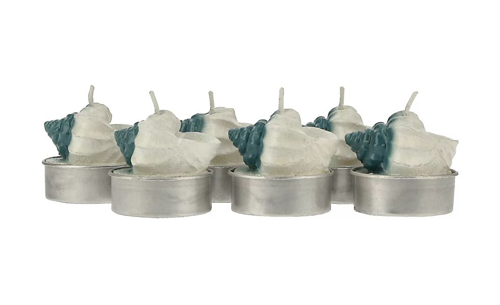 Teelichter, 6er-Set - blau - Metall, Wachs - 13,7 cm - 4,7 cm - 9 cm - Scon günstig online kaufen