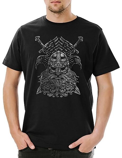 Urban Backwoods Print-Shirt Odhin VI Herren T-Shirt Odhins Wölfe Geri Freki günstig online kaufen