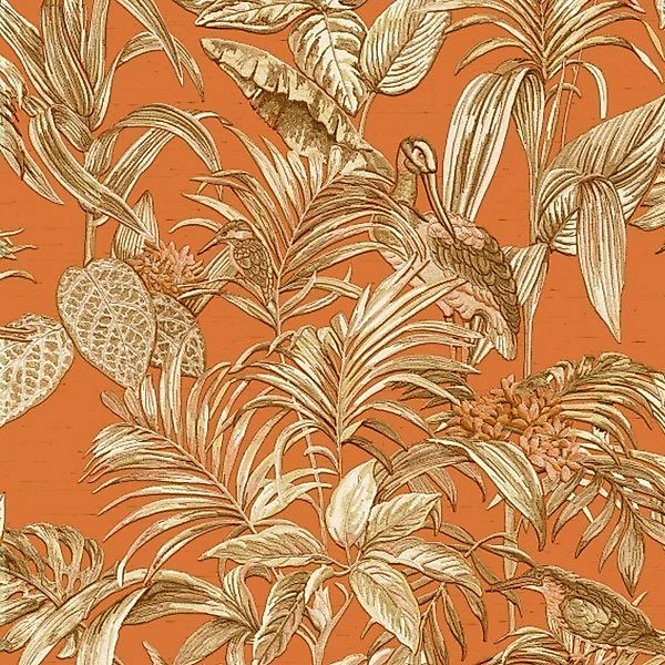 DesignID Vliestapete Ausgesuchte Designs DE120019 Orange Blumentapete günstig online kaufen