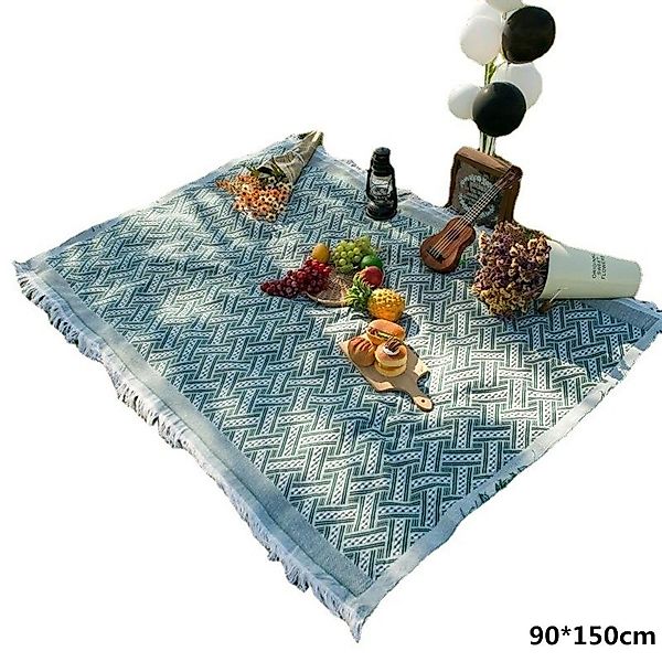 Wohndecke Picknickdecke,In- Outdoor-Teppich,Stranddecke Sandfrei,Picnic Bla günstig online kaufen