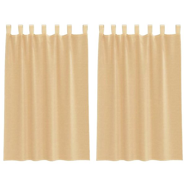 vidaXL Voile Vorhänge mit Stangentaschen 2 Stk Sandfarbe 4102217 günstig online kaufen