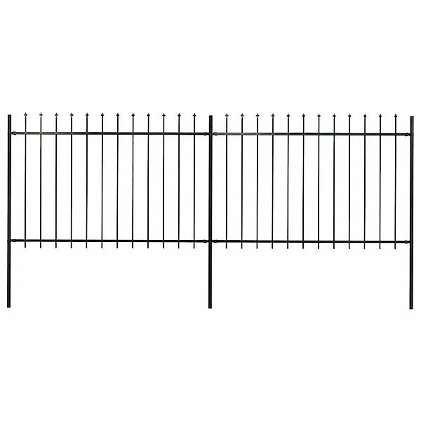 vidaXL Gartenzaun mit Speerspitzen Stahl 3,4 x 1,2 m Schwarz 277621 günstig online kaufen