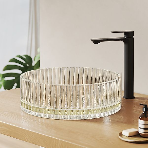 EMKE Aufsatzwaschbecken Rundes Glas Aufsatzwaschbecken 40 günstig online kaufen