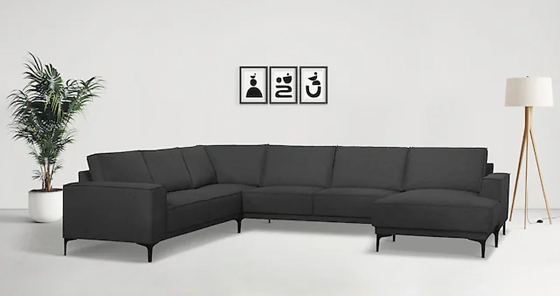 OTTO home Wohnlandschaft »XXL Sofa Oland, Struktur, Flachgewebe, Luxus-Micr günstig online kaufen