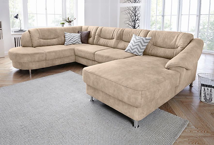 sit&more Wohnlandschaft "Salsa U-Form" mit Federkern, wahlweise mit Bettfun günstig online kaufen