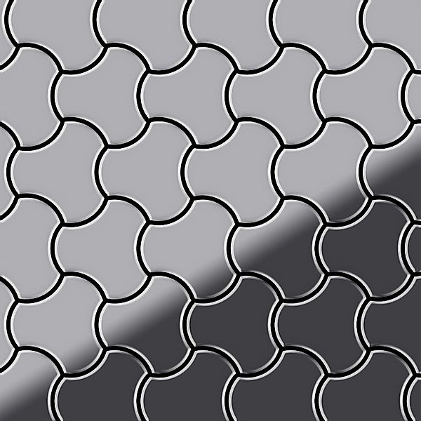 ALLOY Mosaik Fliese Massiv Metall Edelstahl Hochglanz Grau 1,6mm Ubiquity-s günstig online kaufen