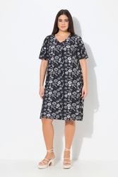 Ulla Popken Jerseykleid Jerseykleid Blüten A-Linie günstig online kaufen