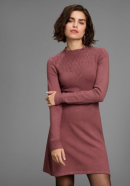 Laura Scott Strickkleid mit edlem Ajourmuster und süßem Stehkragen - NEUE K günstig online kaufen