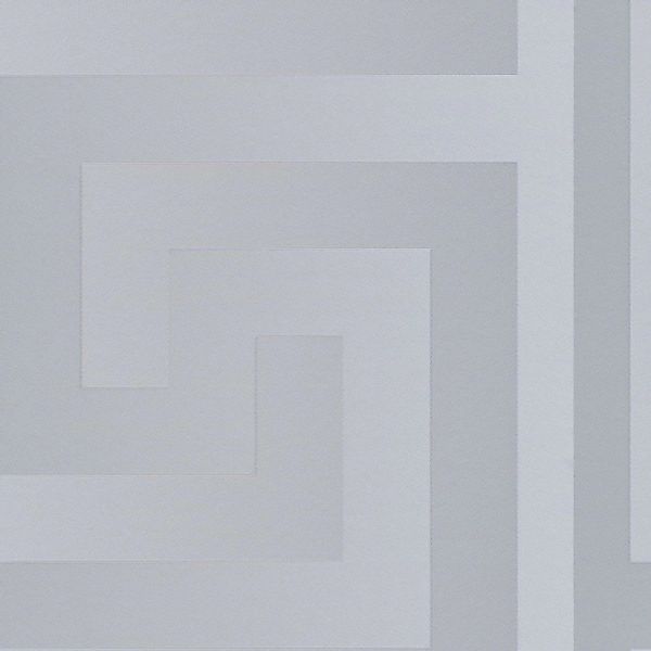 Bricoflor Tapete mit Metallic Effekt in Silber Mäander Tapete im Neobarock günstig online kaufen