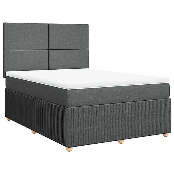 vidaXL Boxspringbett mit Matratze Dunkelgrau 140x190 cm Stoff 3294345 günstig online kaufen