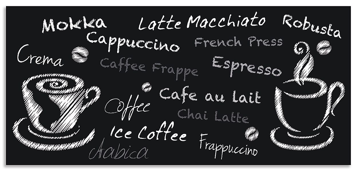 Artland Küchenrückwand »Kaffee. Designelemente auf einer Tafel«, (1 tlg.), günstig online kaufen