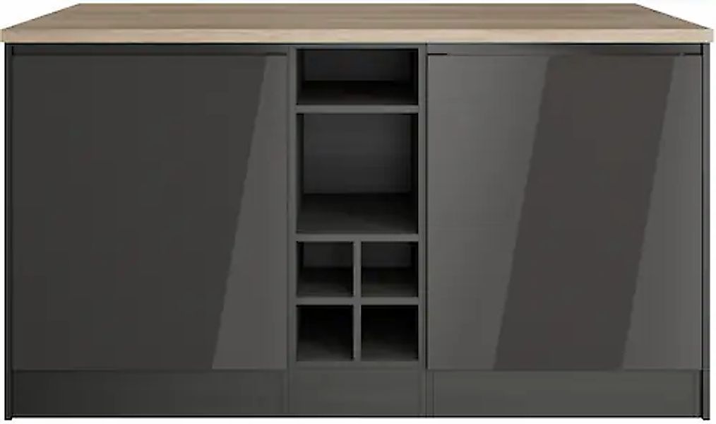 KOCHSTATION Kücheninsel »KS-Virginia« Breite 153 cm, MDF-Fronten, Flaschenr günstig online kaufen