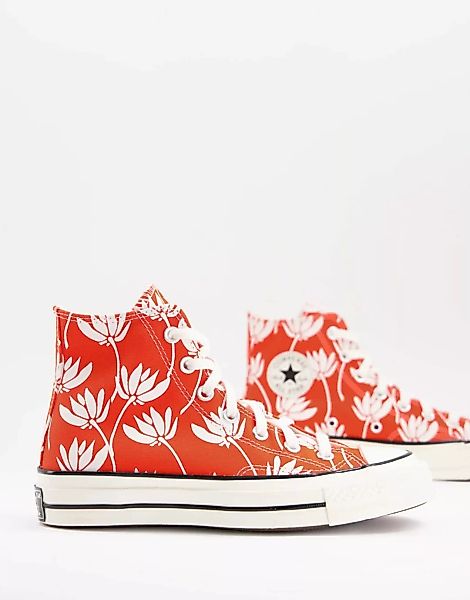 Converse – Chuck 70 – Knöchelhohe Sneaker in Rot mit Print günstig online kaufen