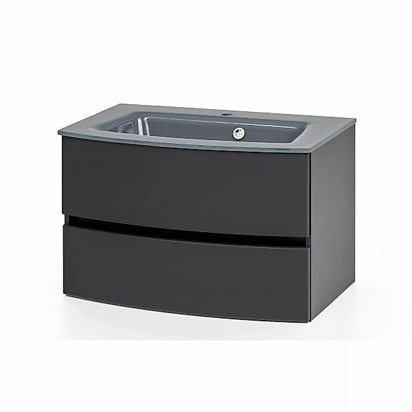 Held Möbel Einzelwaschtisch Salerno 80 cm Grau Matt mit Softclose günstig online kaufen