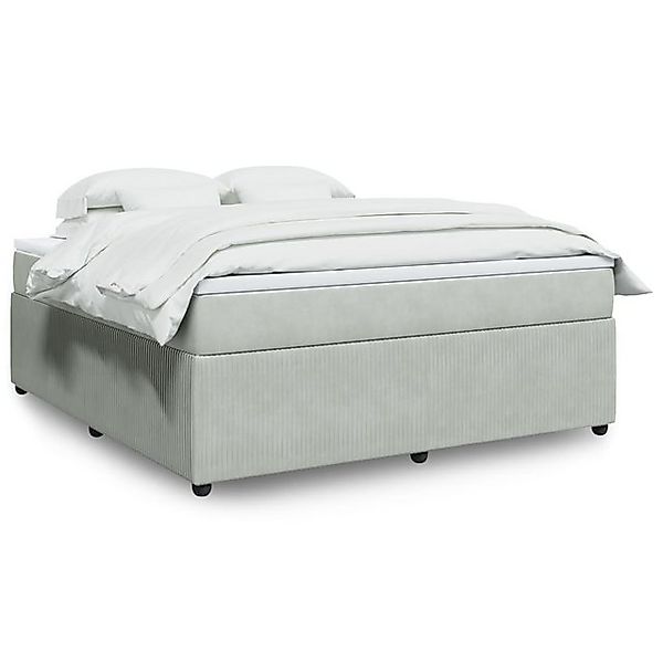 vidaXL Bettgestell Boxspringbett mit Matratze Hellgrau 180x200 cm Samt Bett günstig online kaufen