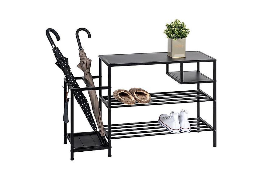 eluno Schuhregal für ca. 6 Paar Schuhe, 4 Ablagen und Schirmständer günstig online kaufen