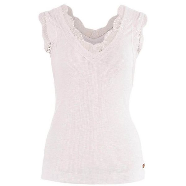 Moscow Design Trägertop Lace Top mit Spitze Rippstricktop aus Baumwolle in günstig online kaufen
