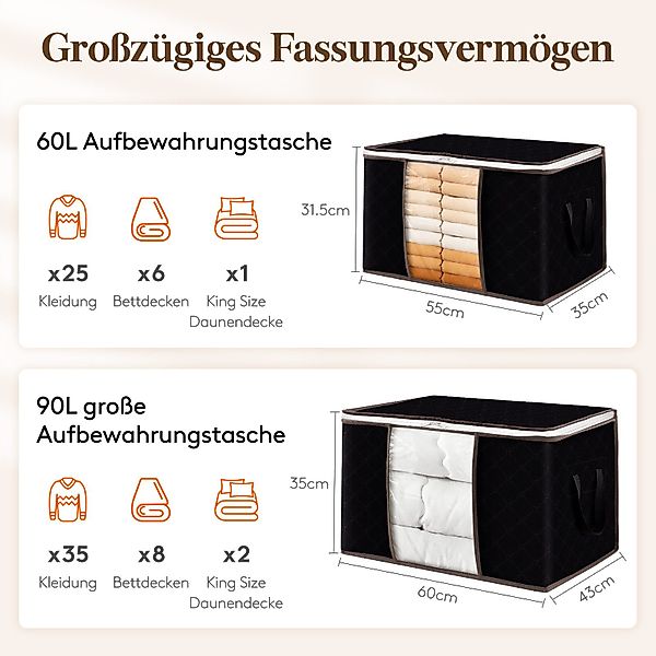 Lifewit Aufbewahrungsdose 3 x 90L Aufbewahrungstaschen, günstig online kaufen