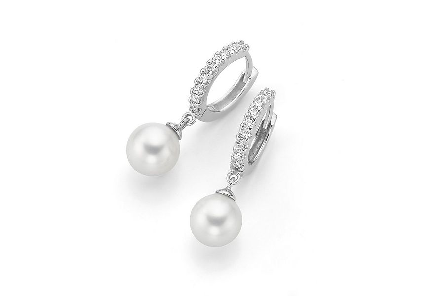 GIORGIO MARTELLO MILANO Perlenohrringe mit Perlen und Zirkonia Steinen, Sil günstig online kaufen