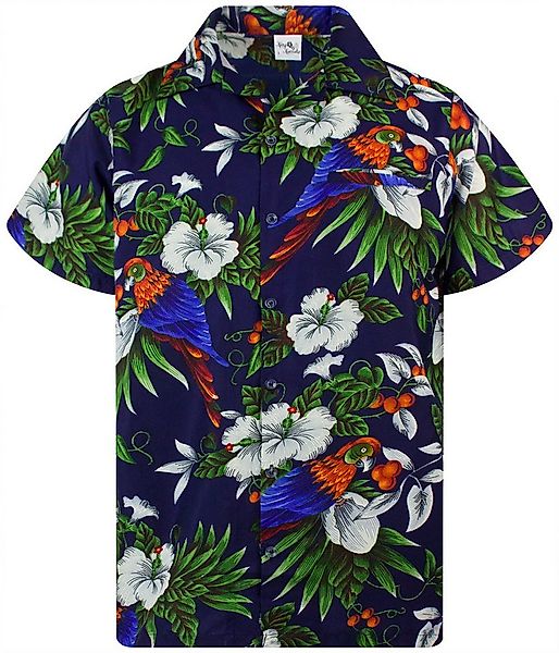 King Kameha Hawaiihemd Cherry Parrot Funky Hawaii-Hemd Herren Kurzarm Front günstig online kaufen