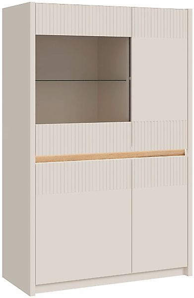 FORTE Vitrine "Oak Squere", Highboard, Beleuchtung, SoftClose günstig online kaufen