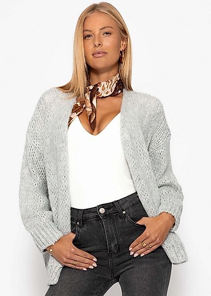 SASSYCLASSY Cardigan Oversize Strick Cardigan für Damen Flauschiger Cardiga günstig online kaufen
