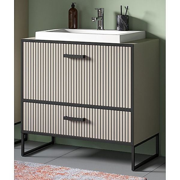 Inn.Furn Waschbeckenunterschrank mit Waschbecken in Sand 80 cm Scana günstig online kaufen