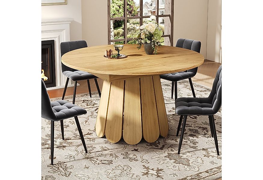 Flieks Esstisch runder/ovaler Küchentisch mit ausziehbarer Tischplatten (L1 günstig online kaufen