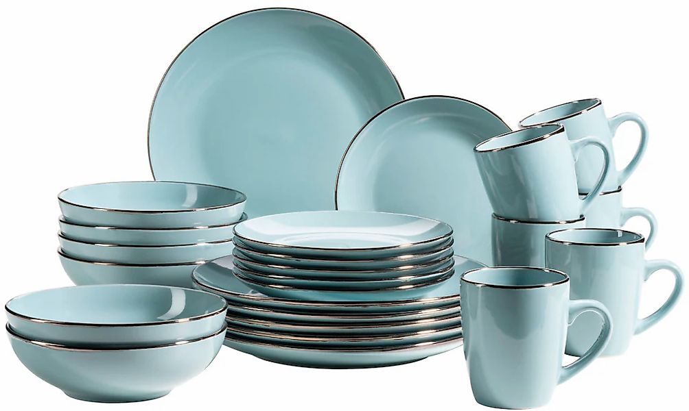 MÄSER Kombiservice "Geschirr-Set, Service Metallic Rim" messingfarben schim günstig online kaufen