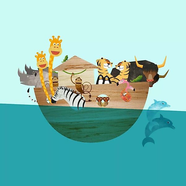 Poster / Leinwandbild - Arche Noah – Illustration Für Kinder günstig online kaufen